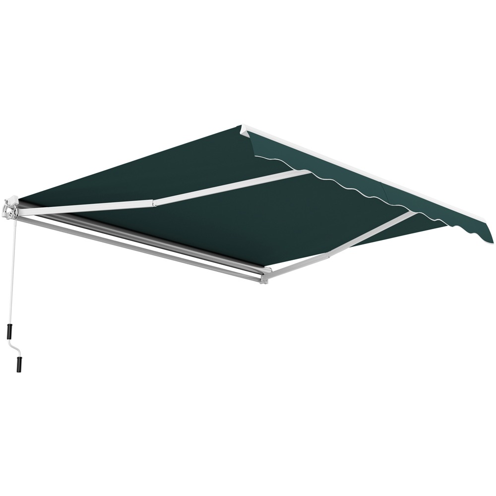 Costway Green Retractable Manual Patio Awning 3.6 x 3m Image 3