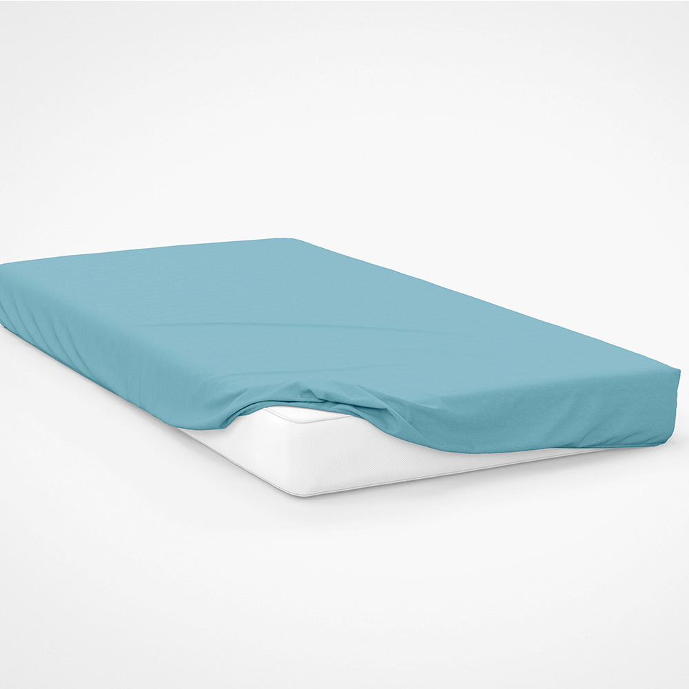 Serene Super King Teal Fitted Bed Sheet Image 2