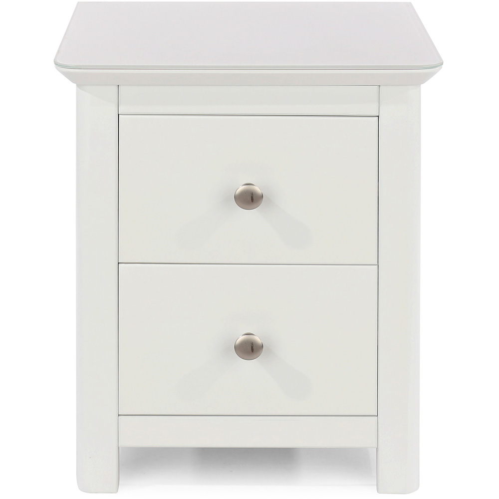Nairn 2 Drawer White Bedside Table Image 2