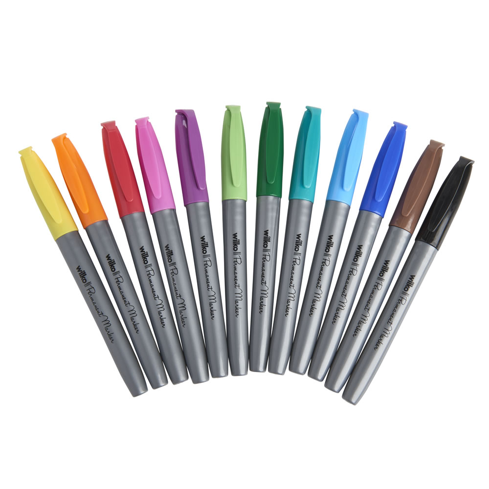 Wilko Coloured Marker Pens 12 pack Image 2