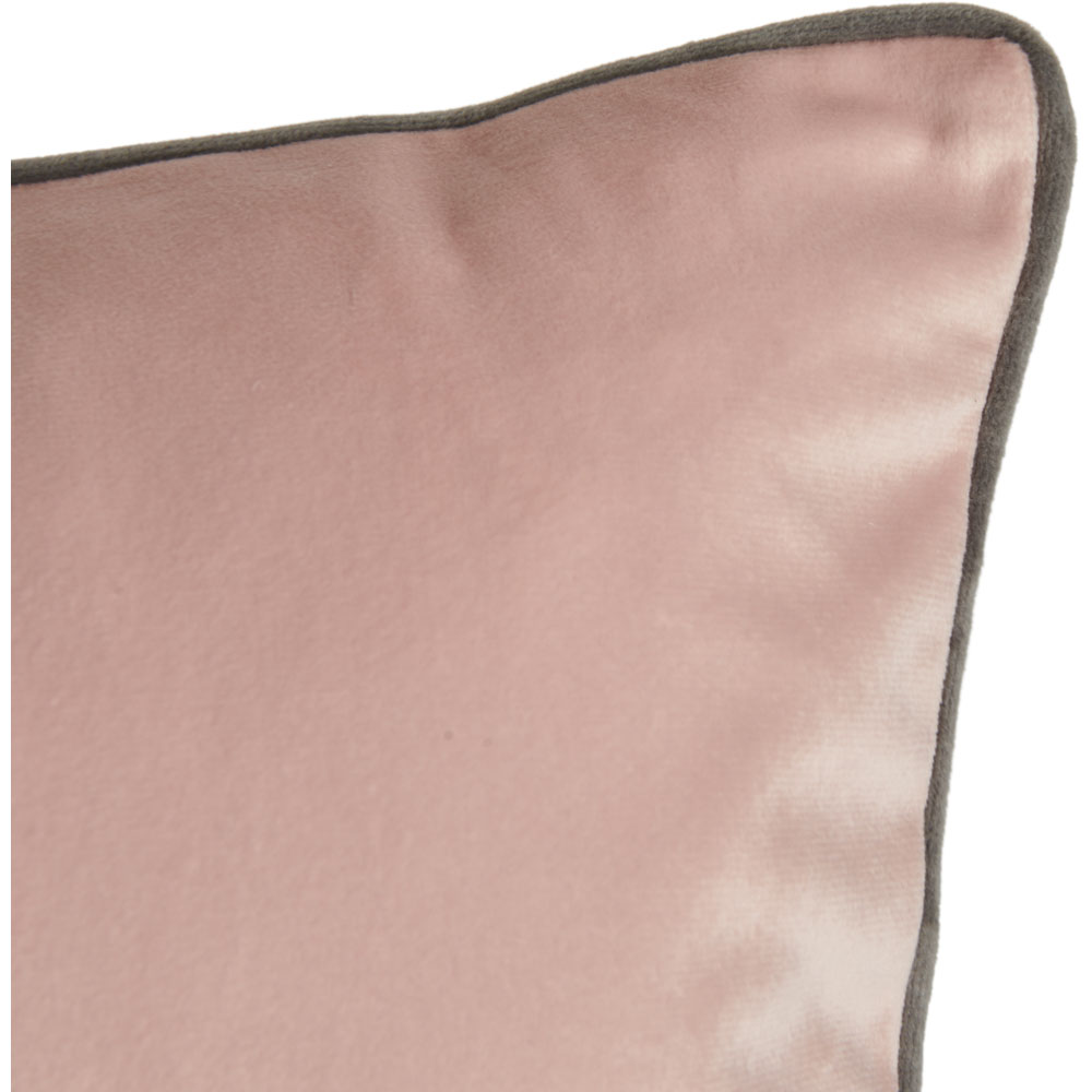 Wilko Pink Velour Cushion with Piping 60 x 40cm Image 3