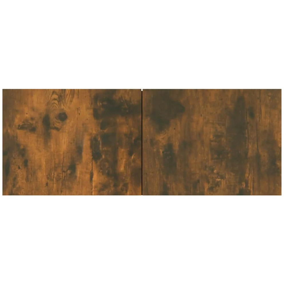vidaXL 2 Flap Door Smoked Oak TV Cabinet Set of 2 Image 6