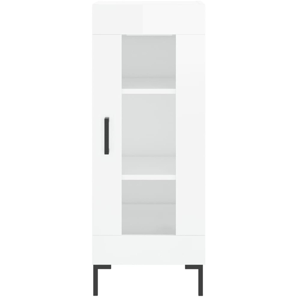 vidaXL Single Door High Gloss White Sideboard Image 5