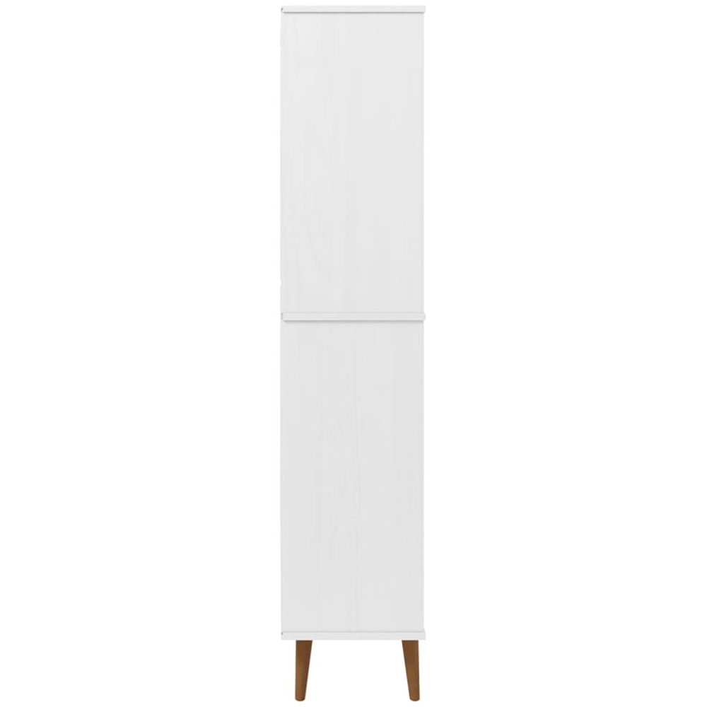 vidaXL 2 Drawer 3 Shelf White Pine Wood Bookcase Image 6
