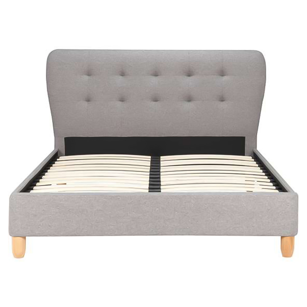 Stockholm Small Double Grey Fabric Bed Image 3