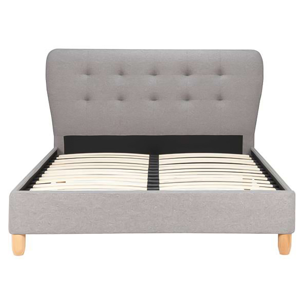 Stockholm Double Grey Fabric Bed Image 3