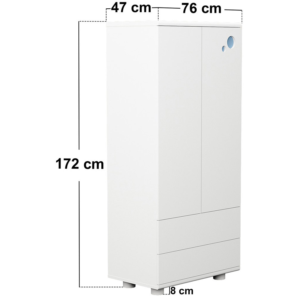 Flair Livana 2 Door 2 Drawer White Wardrobe Image 8