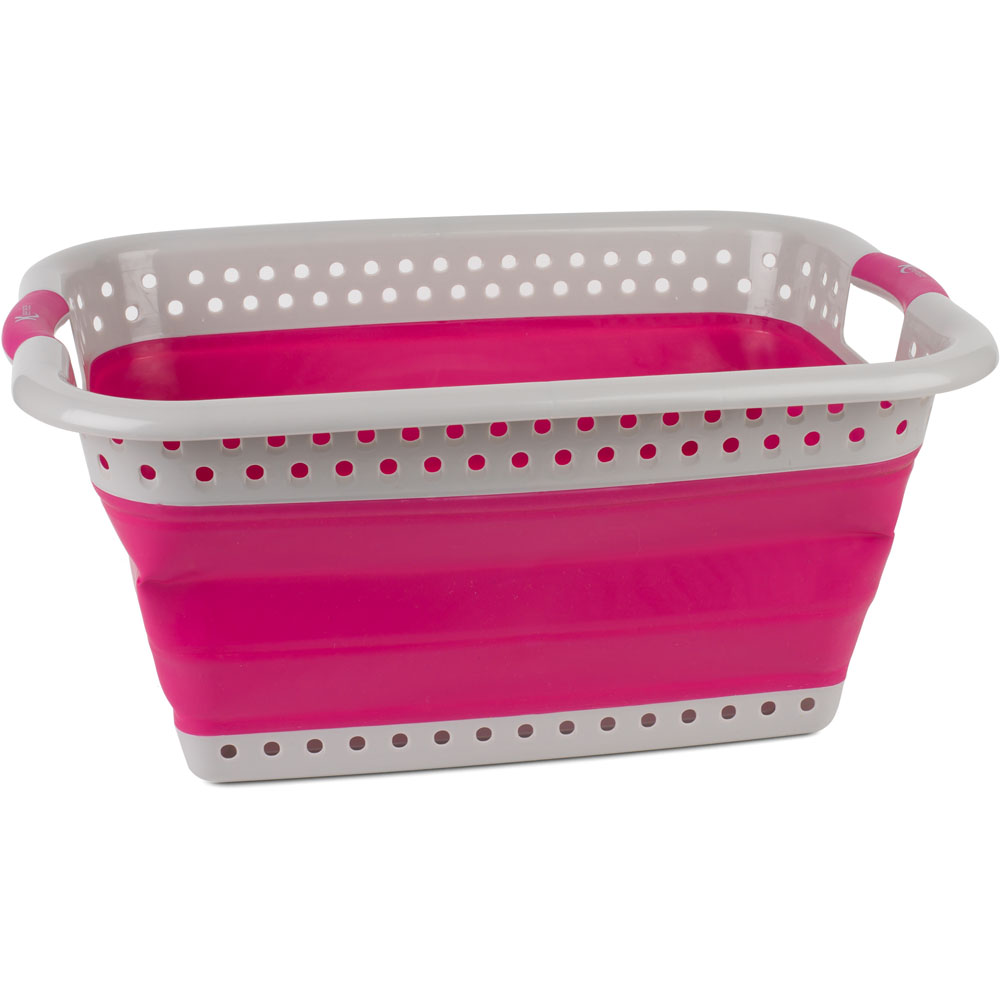 Kleeneze Pink Collapsible Laundry Basket 60L Image 2