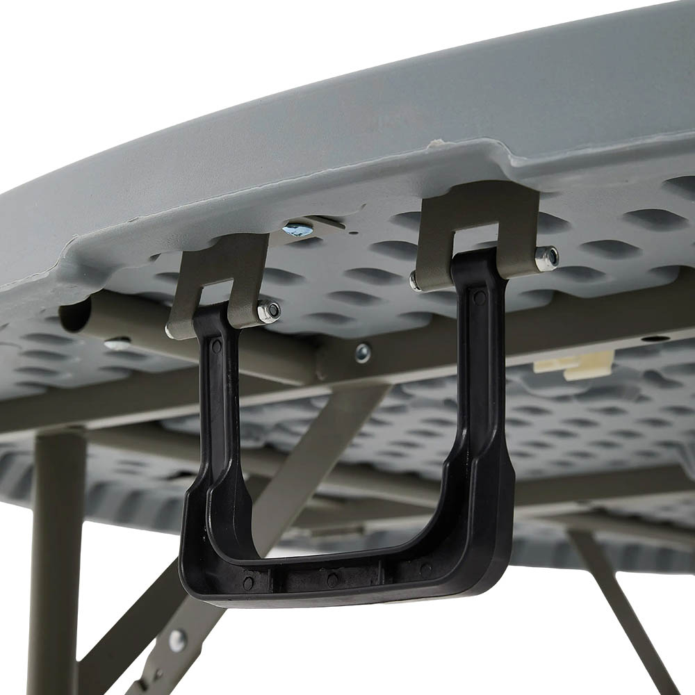 Living and Home Grey Outdoor Round Folding Camping Table with Handle Image 5
