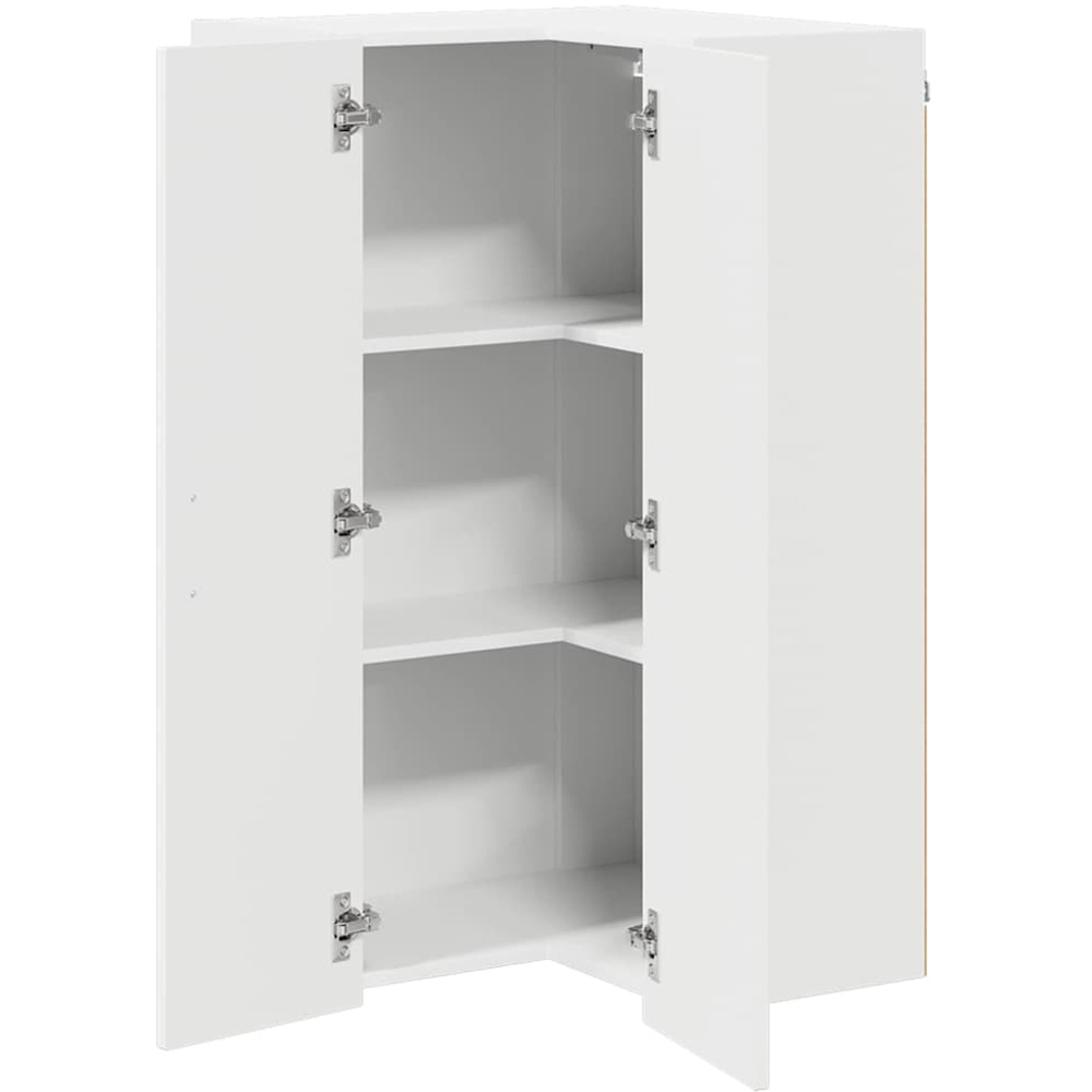 vidaXL 2 Door White Kitchen Wall Corner Cabinet Image 5