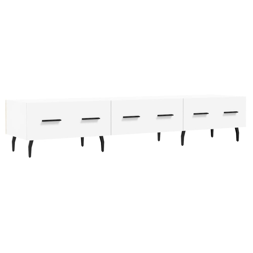 vidaXL 3 Drawer White TV Cabinet Image 2
