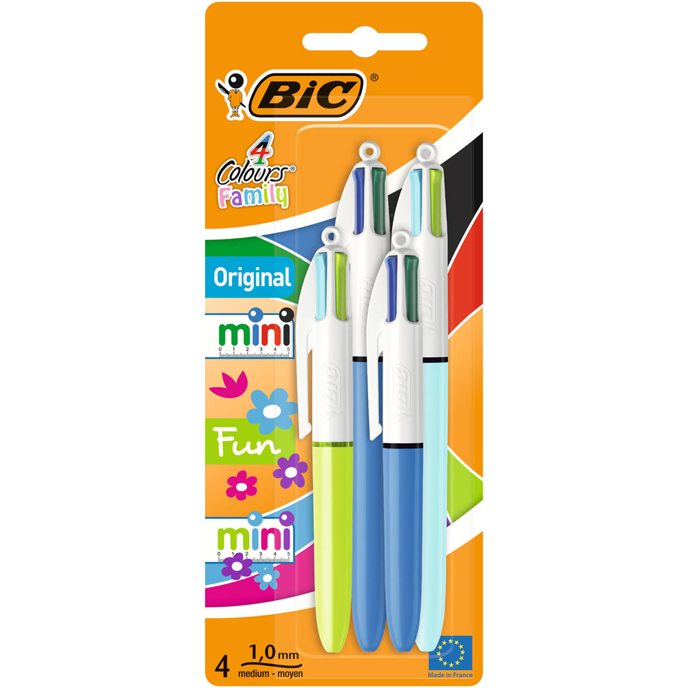 Bic Cristal Grip Ballpoint Pens Assorted Colours 4 pack Image