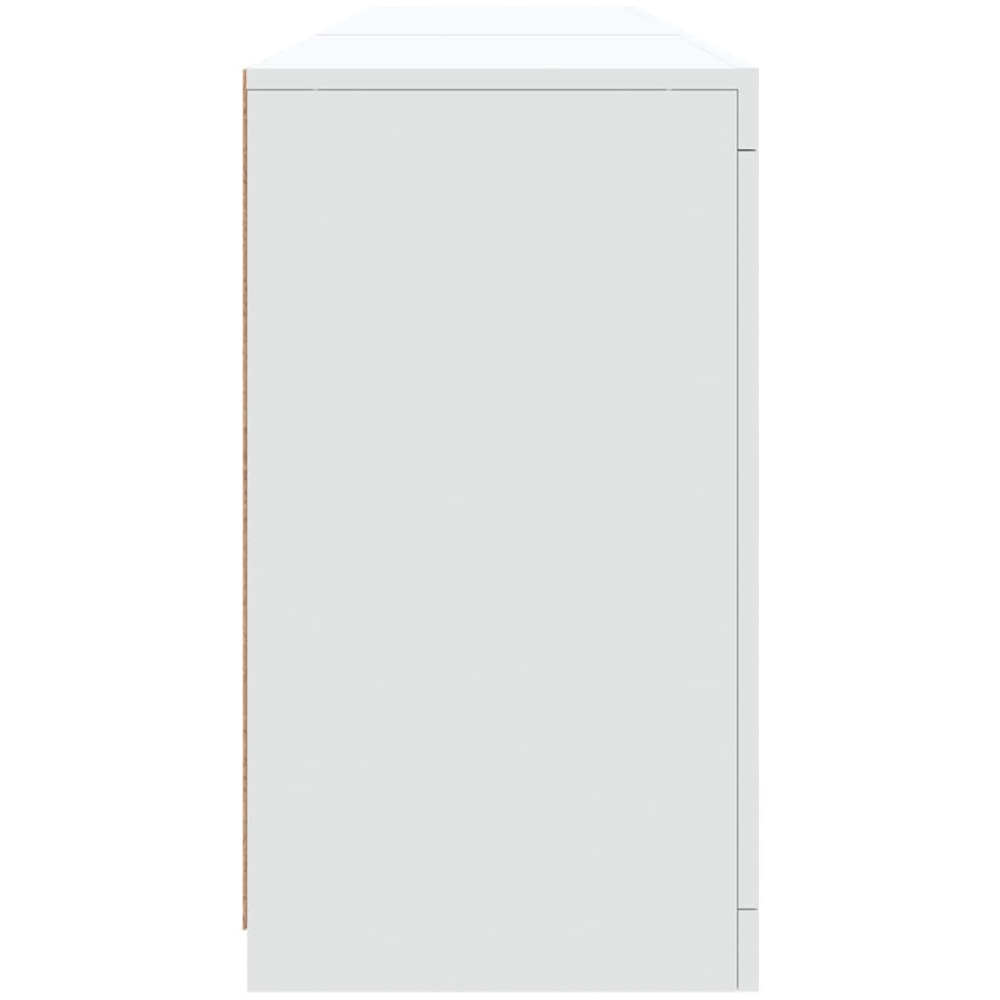 vidaXL 4 Door 8 Shelf White LED Sideboard 3 Piece Image 7