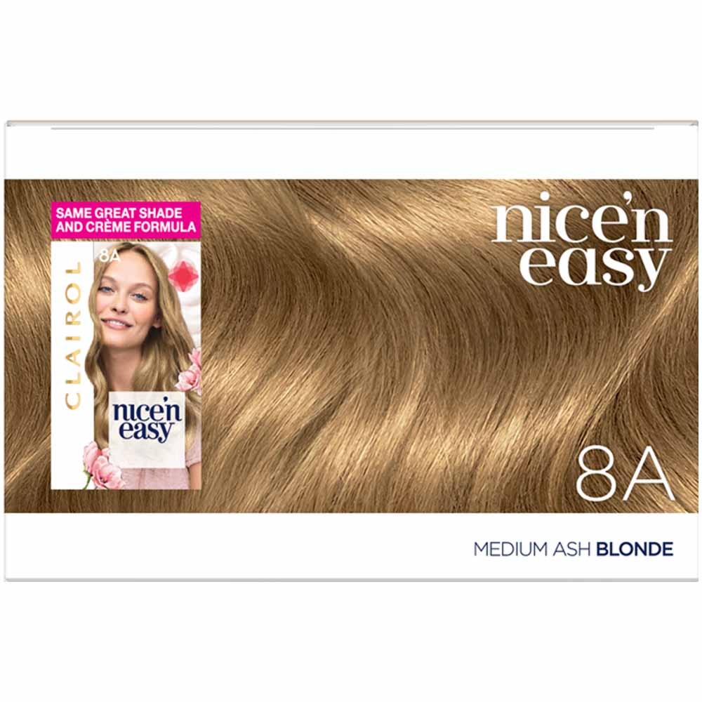 Clairol Nice'n Easy Medium Ash Blonde 8A Permanent  Hair Dye Image 3