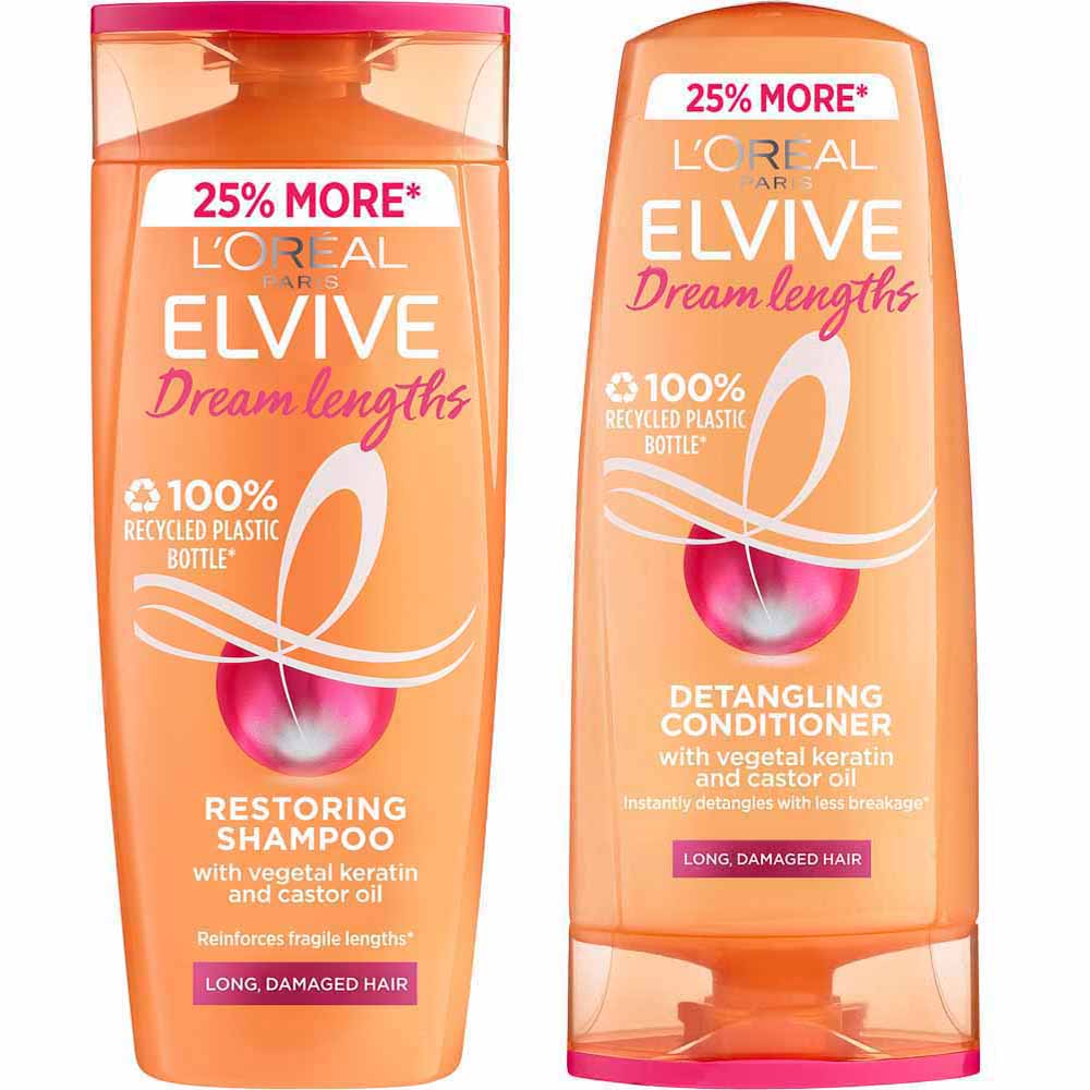 L'Oreal Elvive Dream Lengths Shampoo and Conditioner 500ml Bundle Image 1