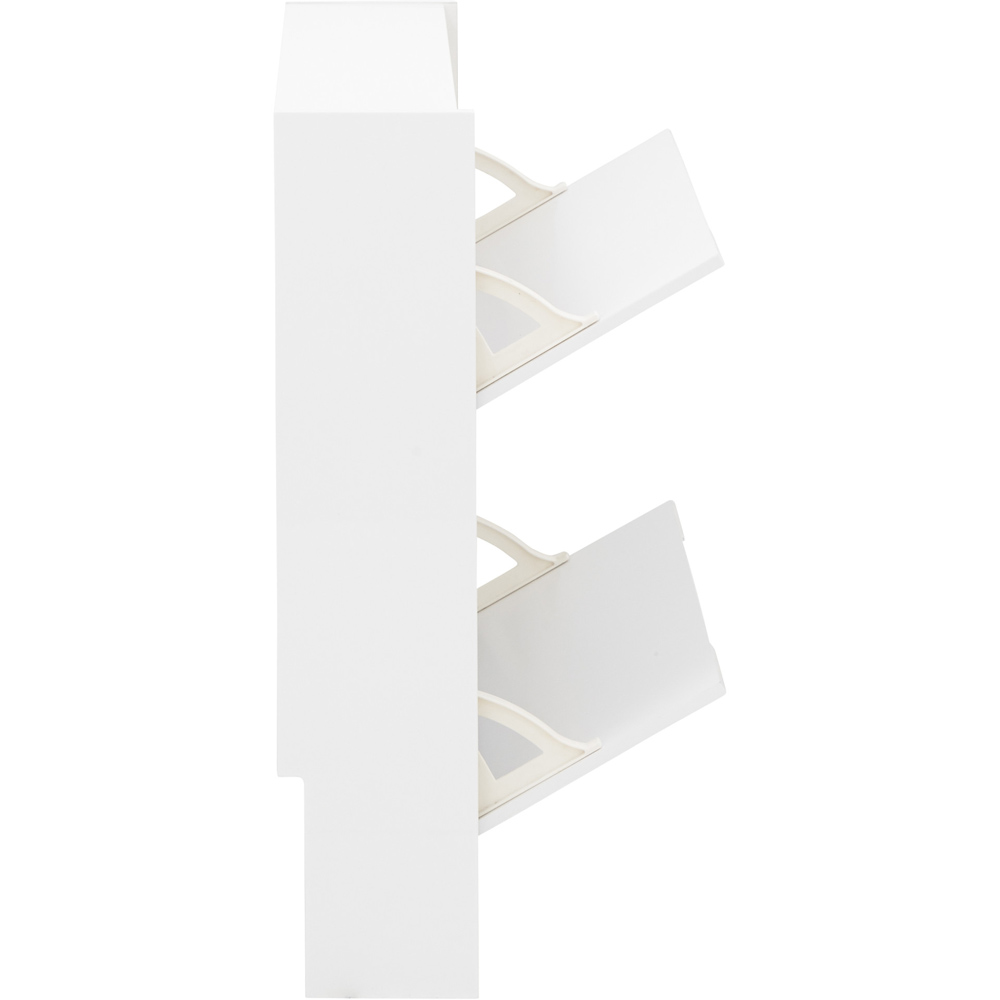 GFW 2 Tier White High Gloss Narrow Shoe Cabinet Image 6