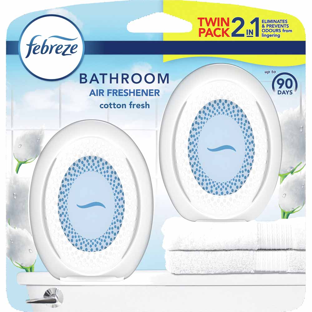 Febreze Cotton Fresh Bathroom Air Freshener Twin Pack Image 1