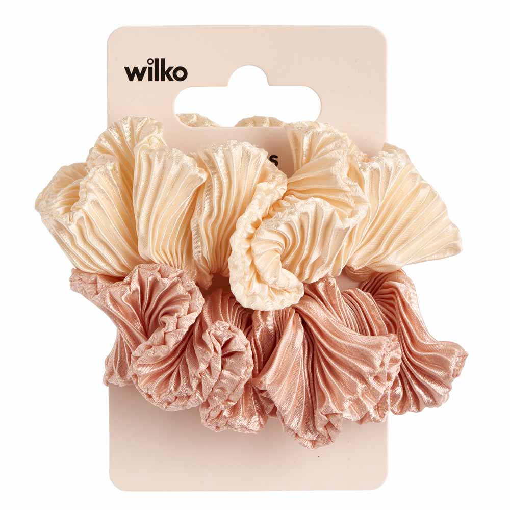 Wilko Coral Waffle Scrunchies 2 Pack Image 2