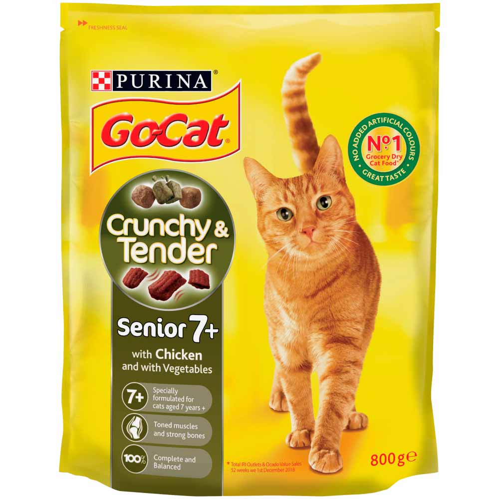 Go-Cat Crunchy and Tender Senior Cat Food Chicken 800g Image 2