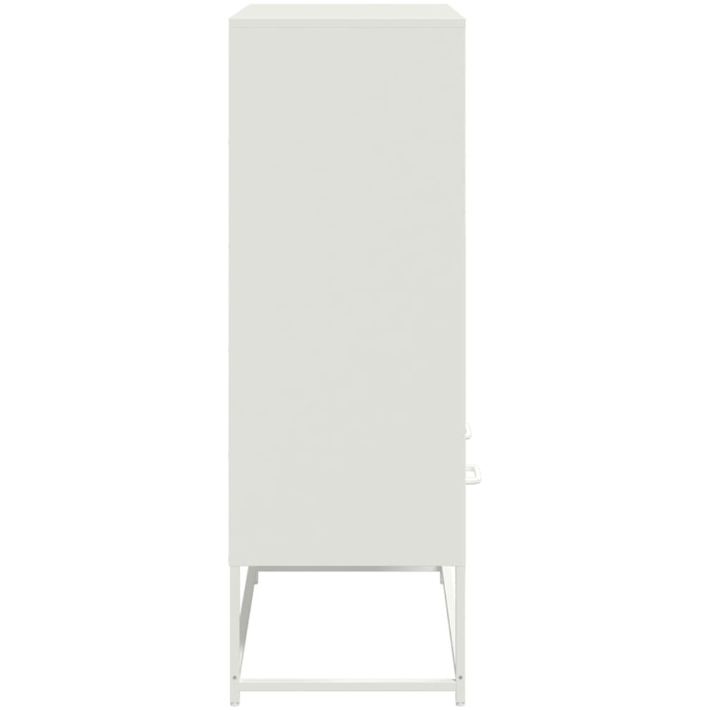 vidaXL 2 Drawer 4 Open Shelf White Steel Highboard Image 6
