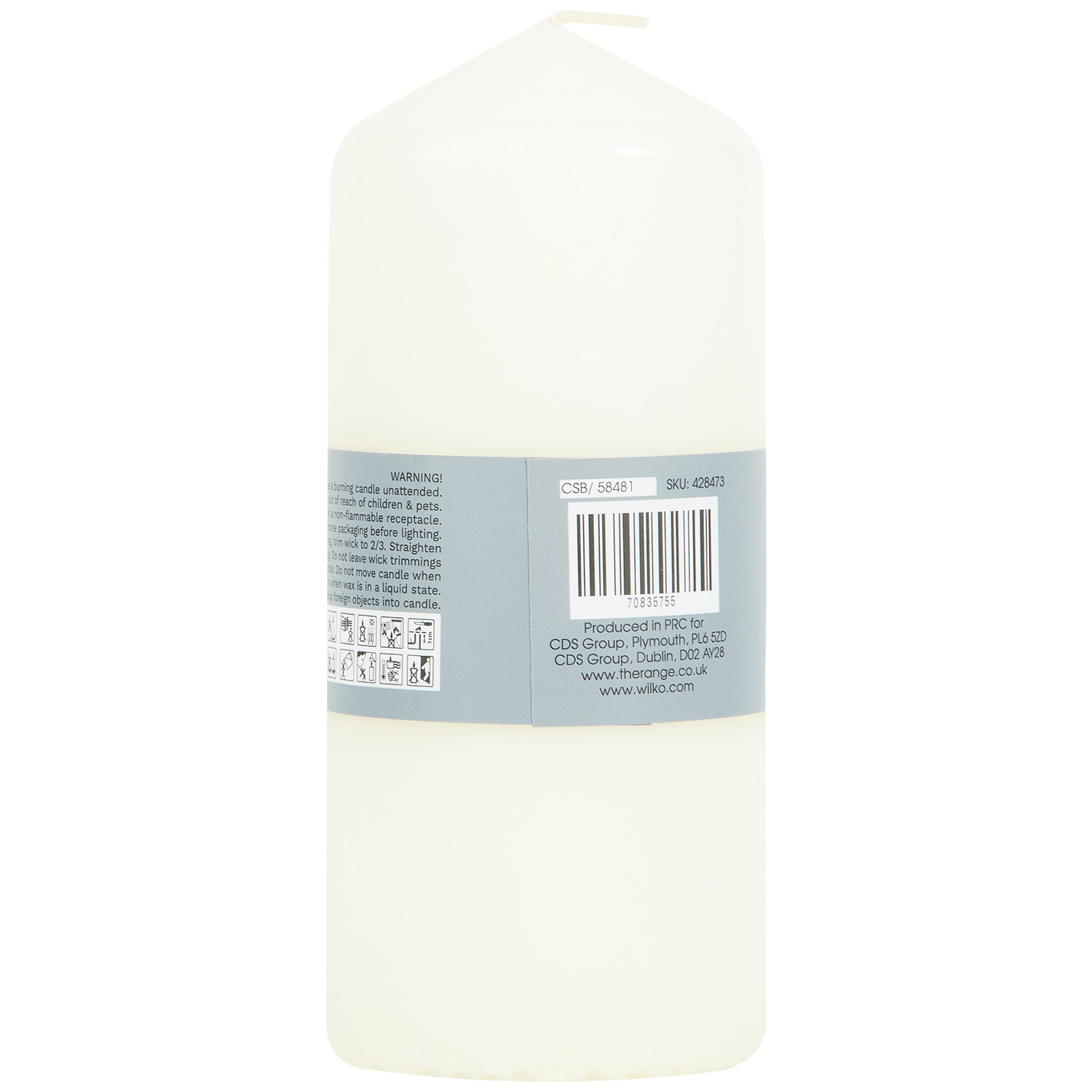 Jonas and James Essentials Church Candle White 70hr 7 x 16cm Image 2