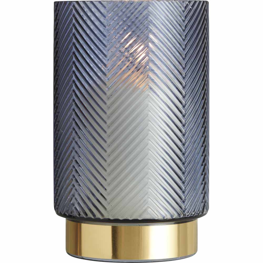 Wilko Blue Glass Candle Holder Wilko