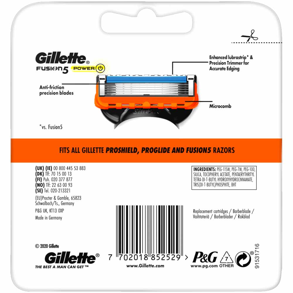 Gillette Fusion 5 Power Razor Blades 8 pack Image 8