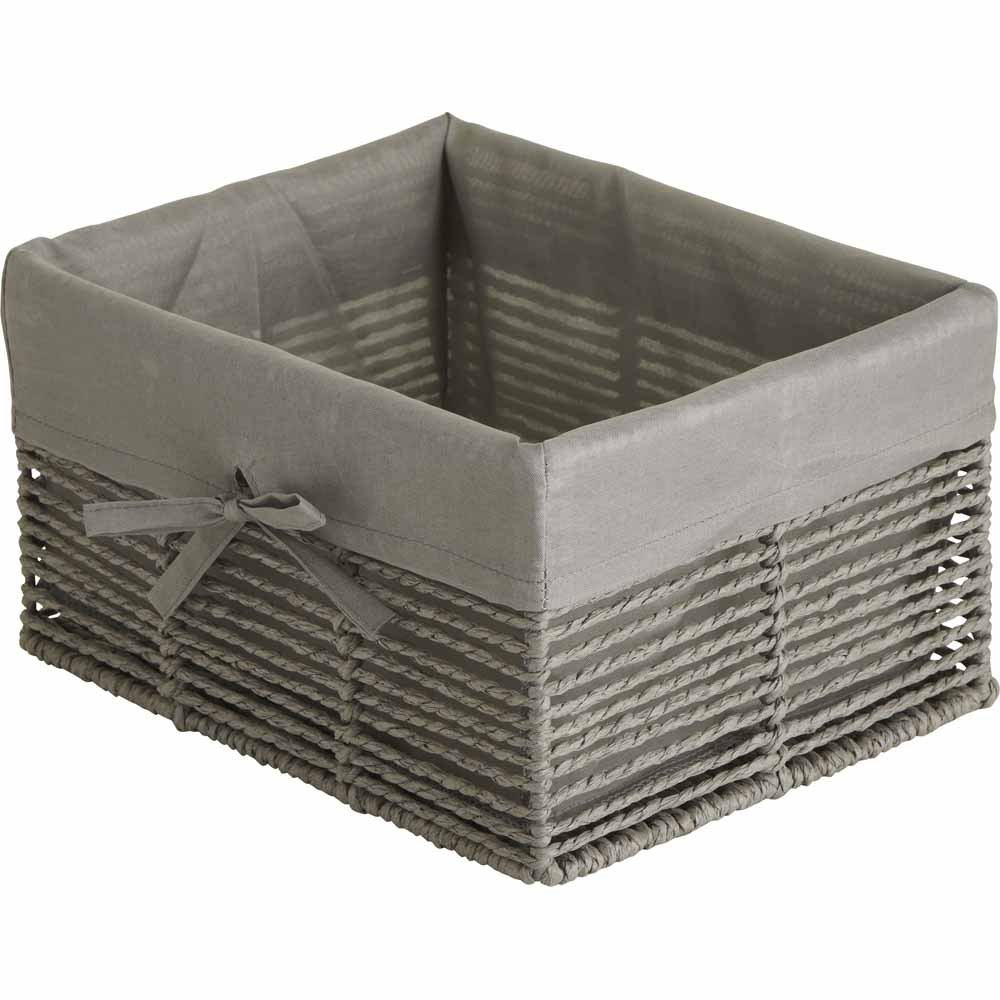 Wilko Grey Paper Rope Baskets 5 Pack Image 2
