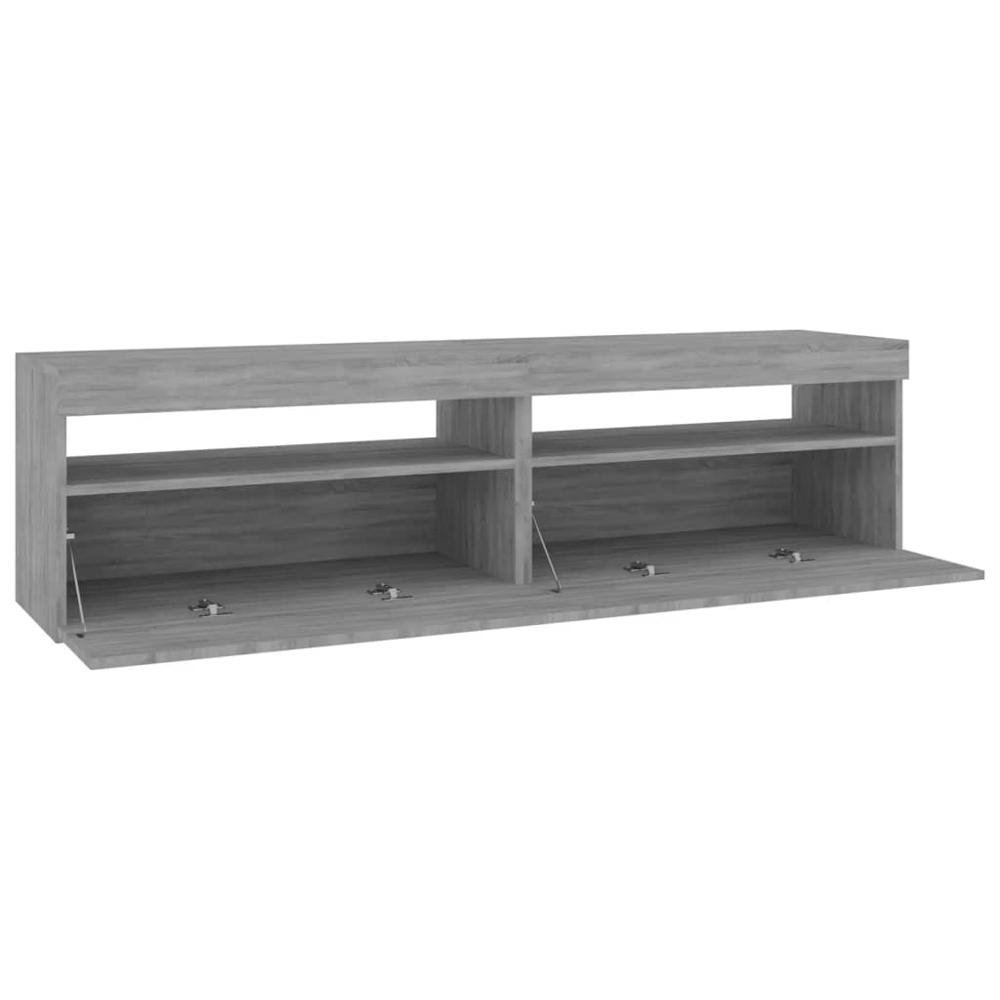 vidaXL 2 Door 2 Shelf Grey Sonoma TV Cabinet with RGB LED Lights 2 Pack Image 4