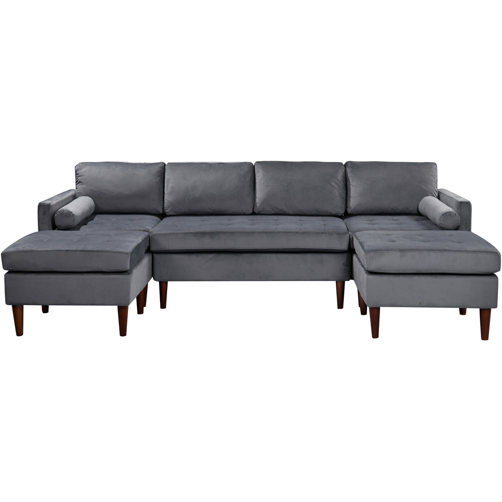 Brooklyn 6 Seater Dark Grey Fabric Modular Sofa Image 2