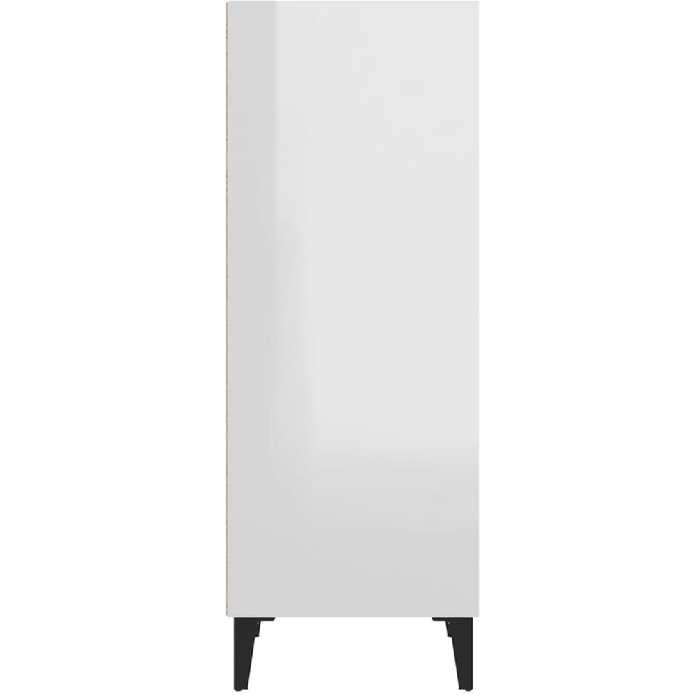 vidaXL 3 Shelf High Gloss White Sideboard Image 6