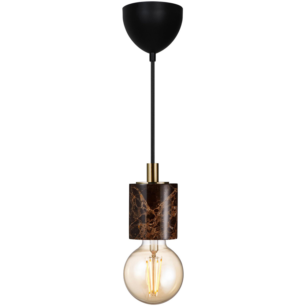 Nordlux Siv E27 Brown Marble Pendant Kit Image 1