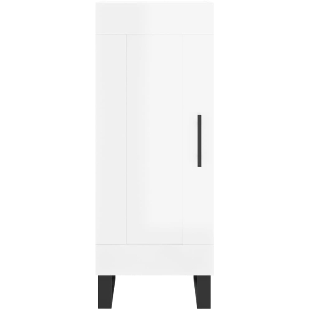 vidaXL Single Door High Gloss White Sideboard Image 5