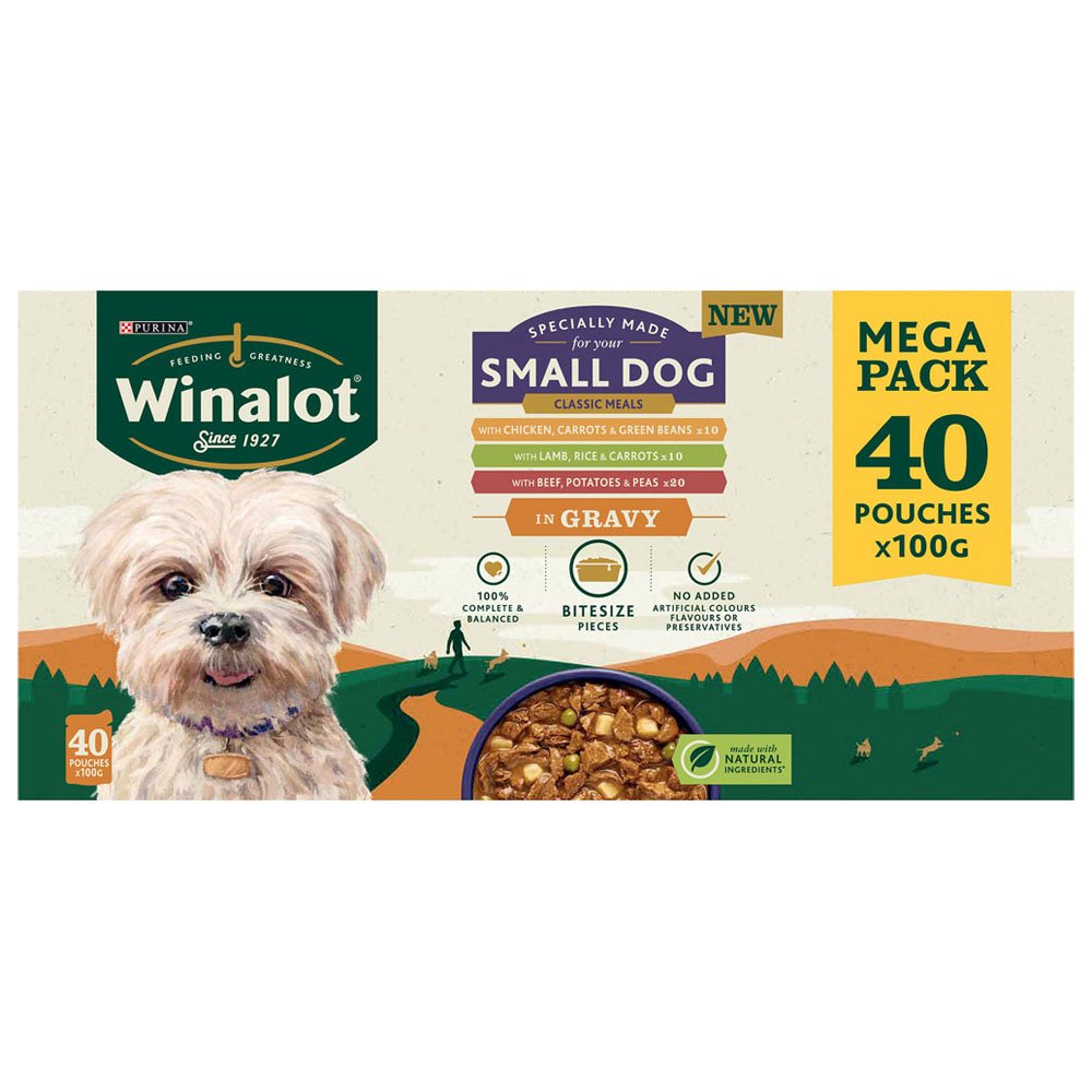 Winalot Mixed in Gravy Small Dog Food Pouches 40 x 100g Image 1