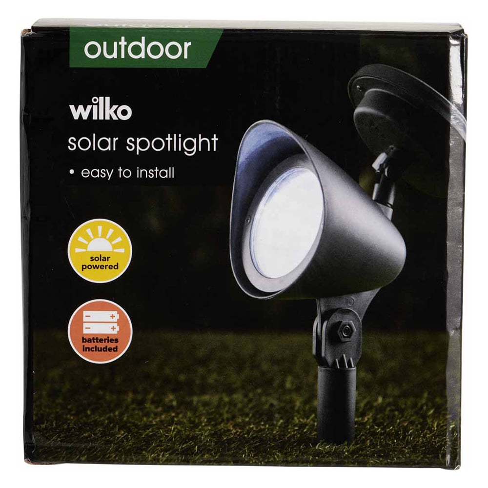 Wilko Solar Spotlight Black Image 4