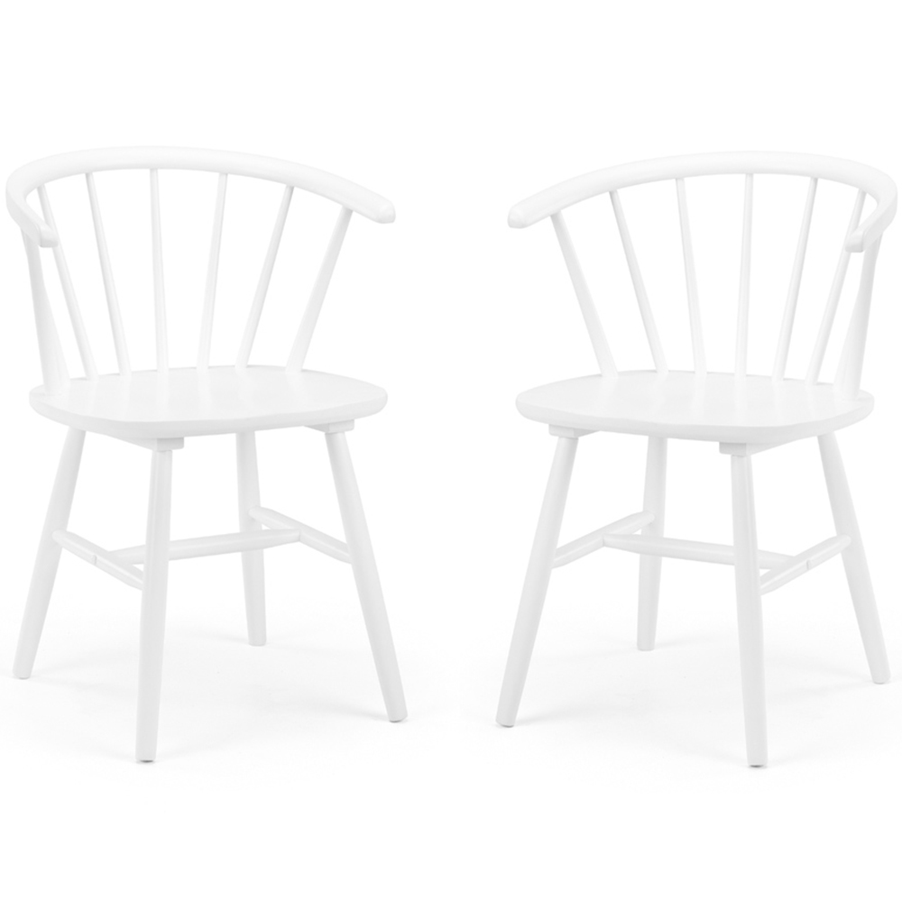 Julian Bowen Modena Set of 2 White Dining Chair Image 2