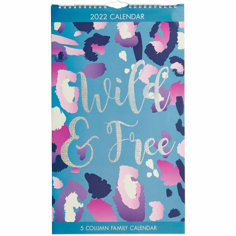 Wilko Midi Wild and Free Month to View Calendar Image 1