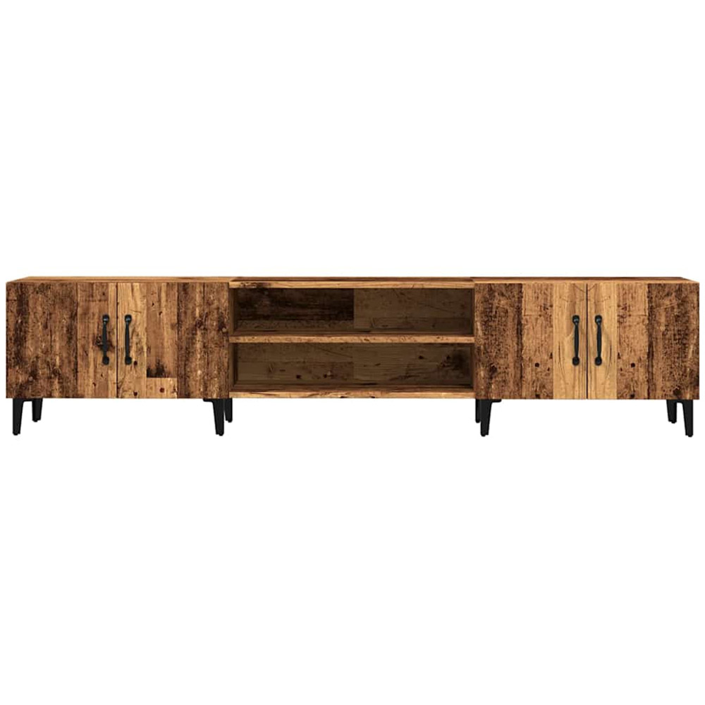 vidaXL 4 Door 2 Open Shelf Old Wood TV Cabinet Image 4