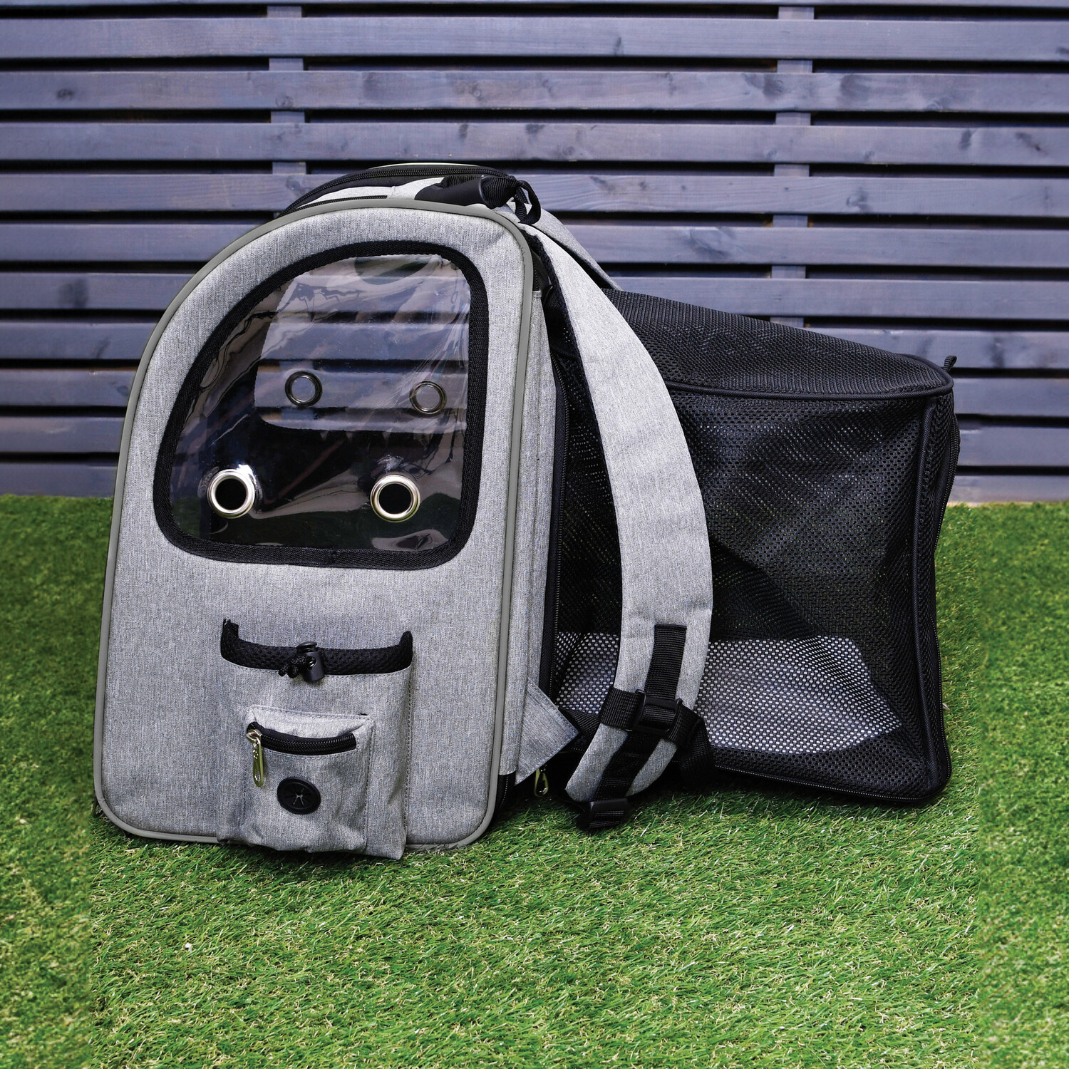 Pet Travel Backpack Grey Image 2