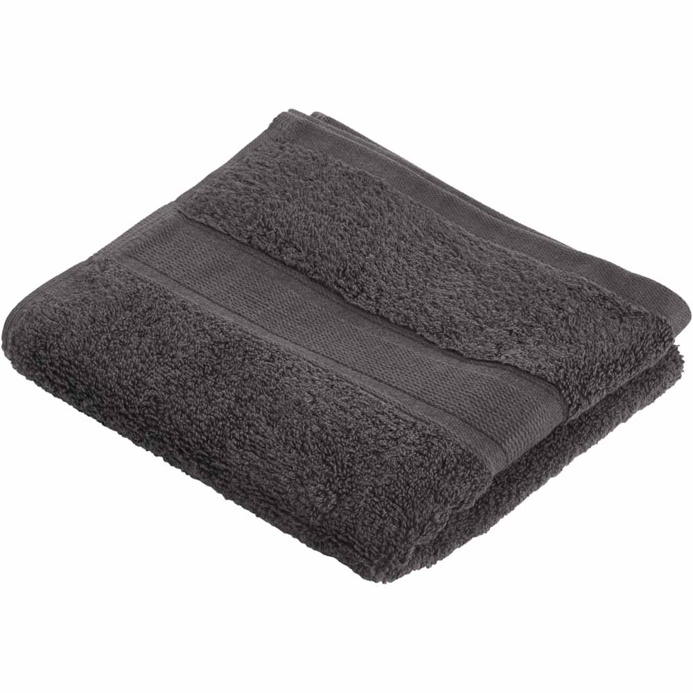 Wilko Supersoft Dark Charcoal Hand Towel Image 1