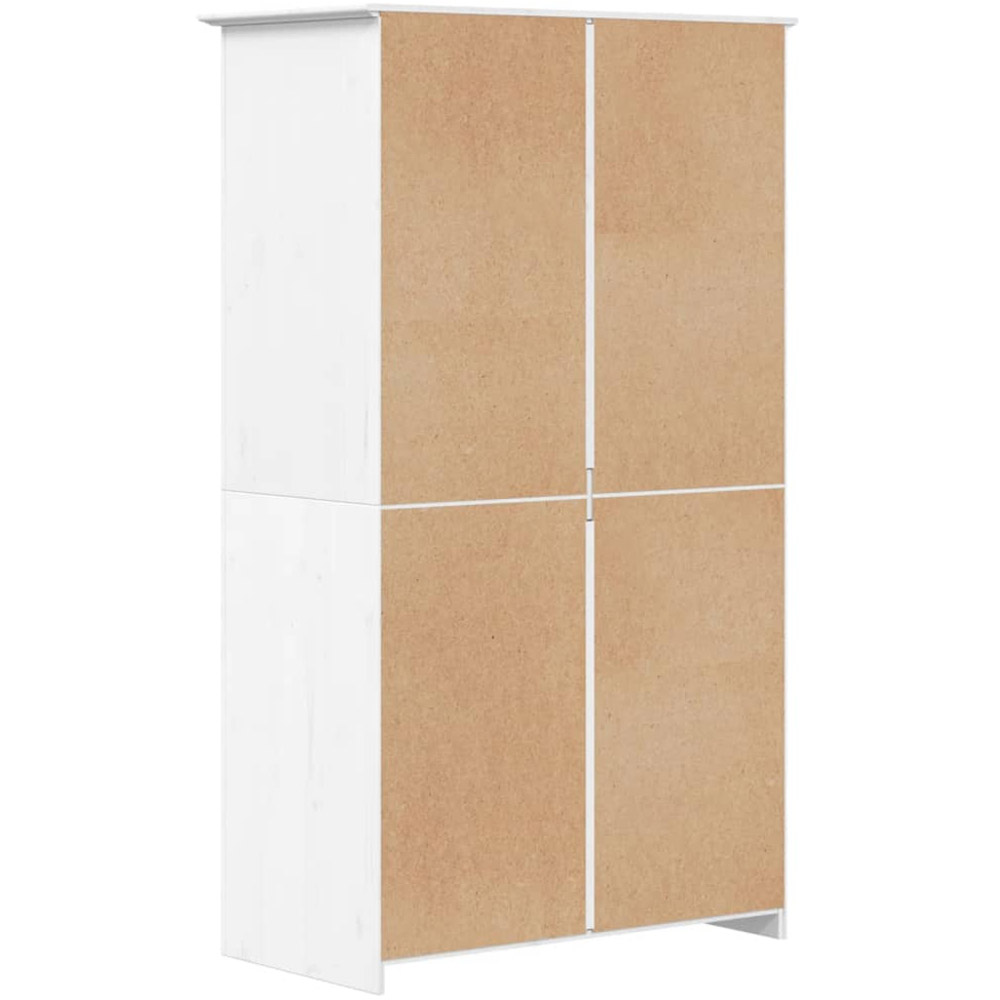 vidaXL Bodo 2 Door White Solid Wood Pine Wardrobe Image 6