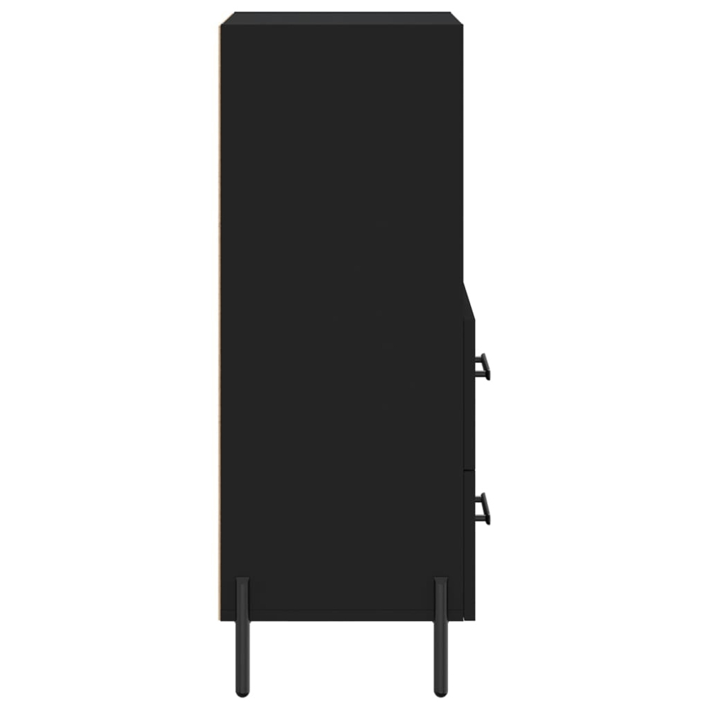 vidaXL 2 Drawer Single Shelf Black Oak Sideboard Image 7