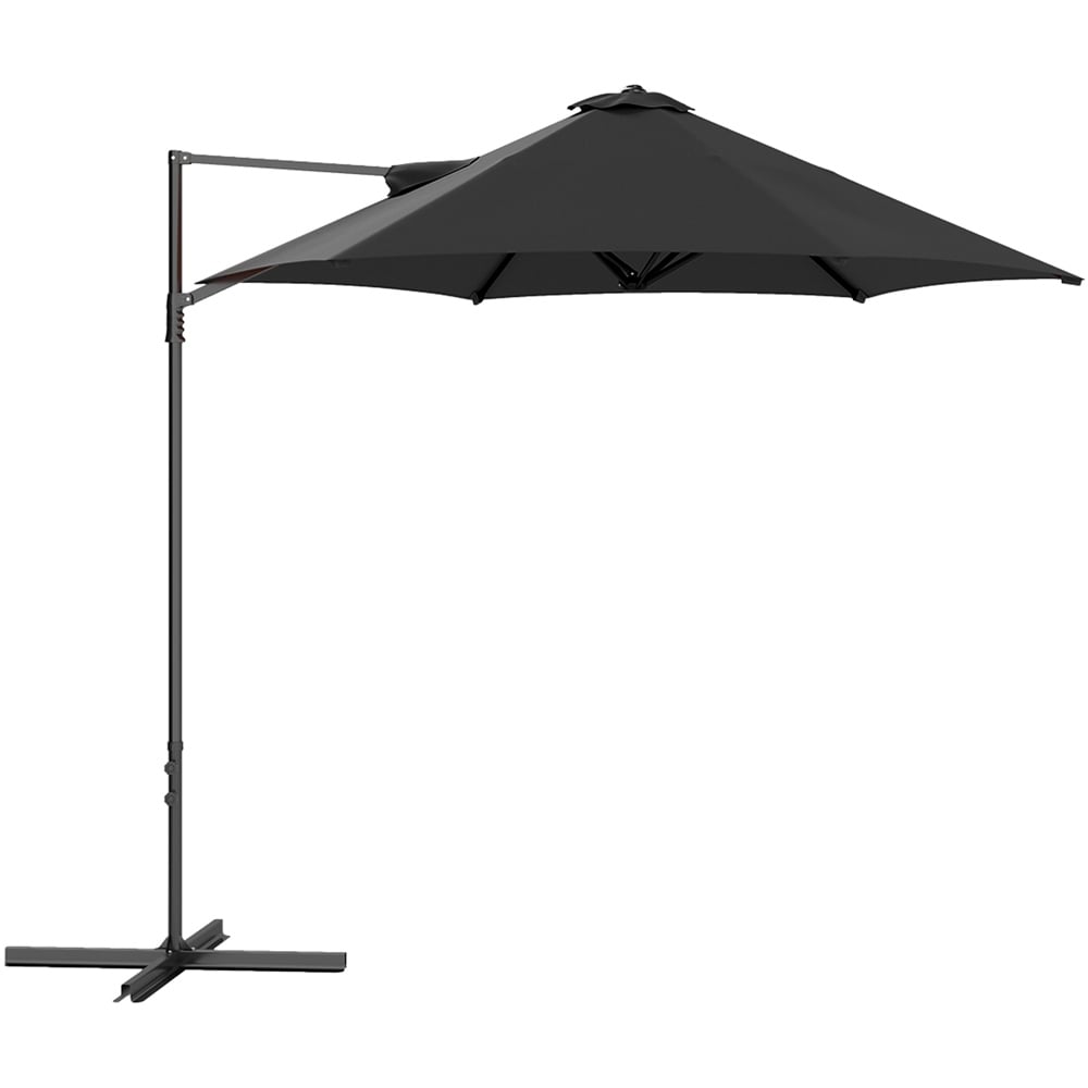 Outsunny Black Rotating Offset Roma Parasol 2.5m Image 1