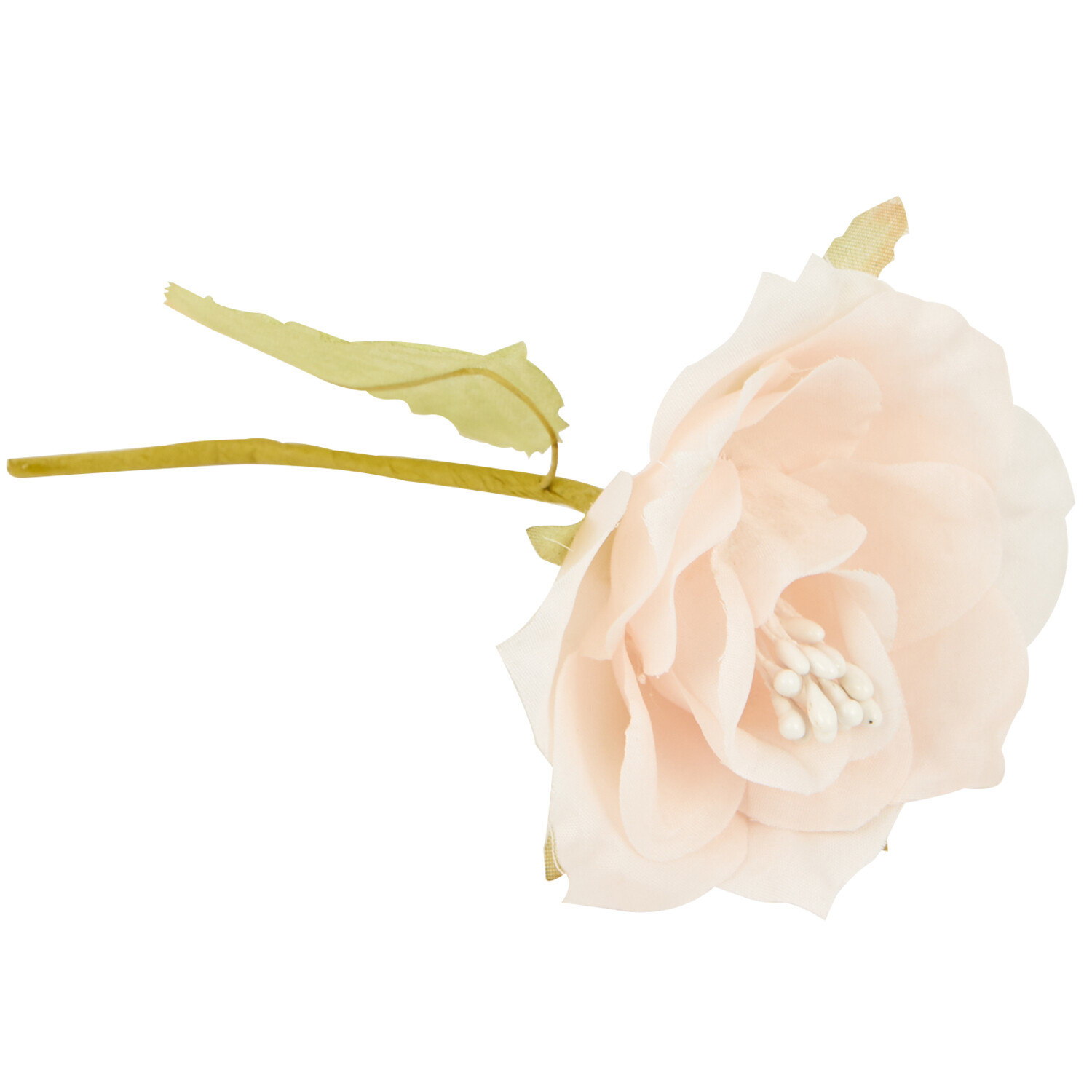 Assorted Rose Head with Stem - White or Pink or Cream Image 5