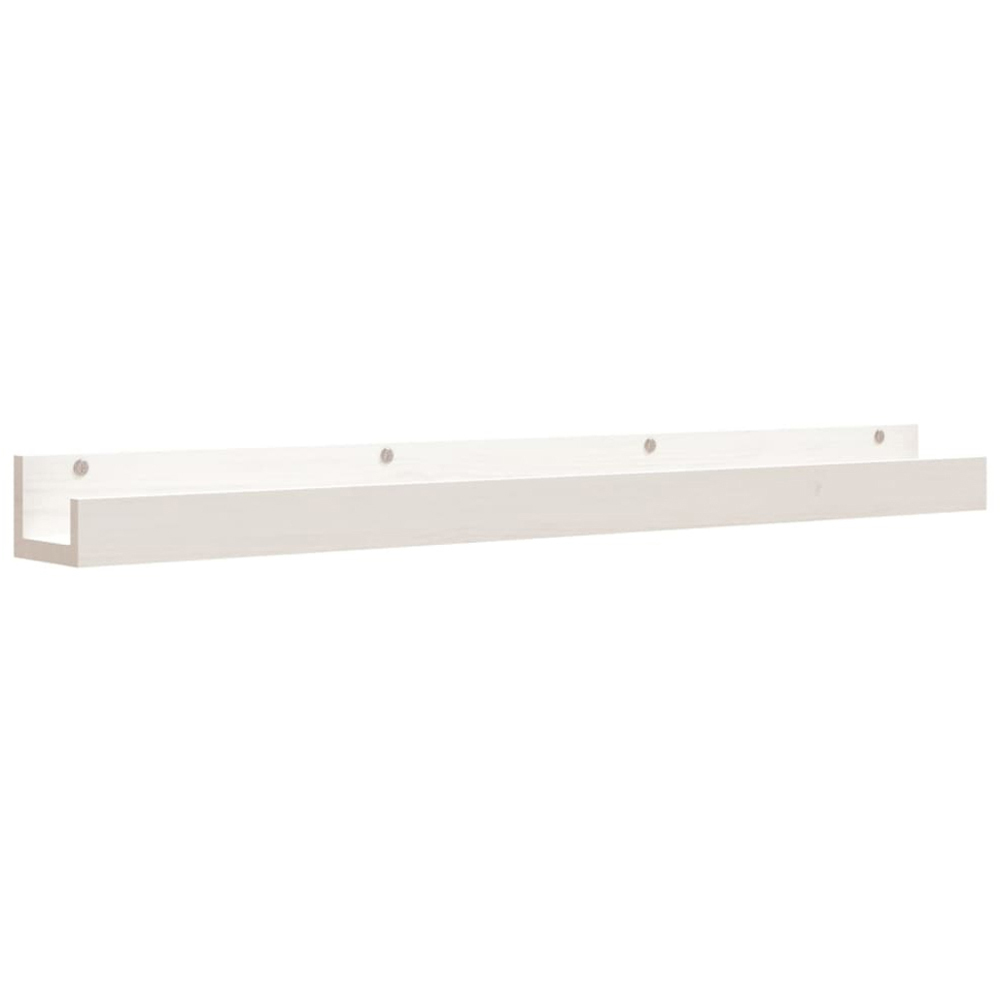 vidaXL 110 x 12 x 9cm White Wall Shelf 2 Pack Image 1
