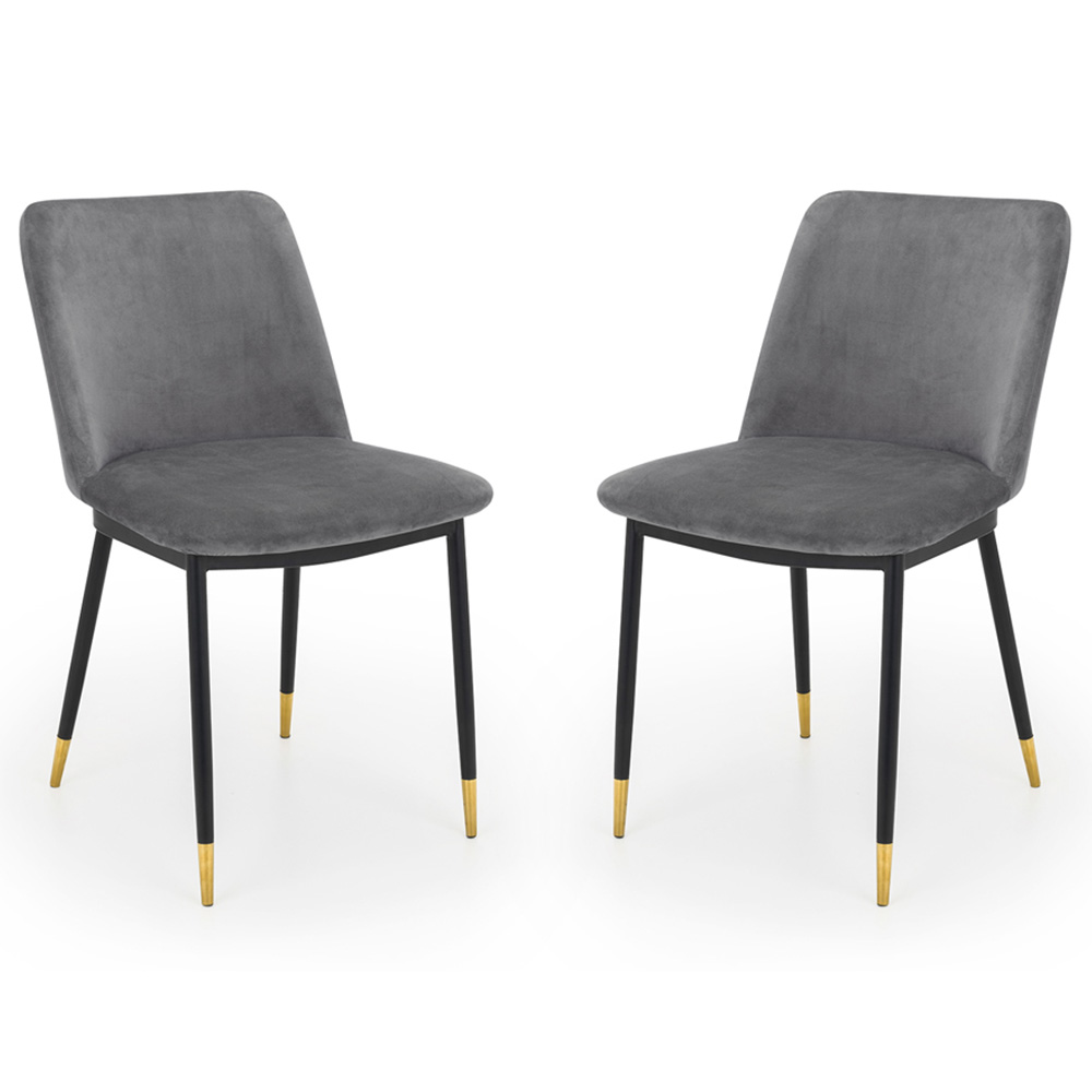 Julian Bowen Delaunay Set of 2 Grey Dining Chair Image 2