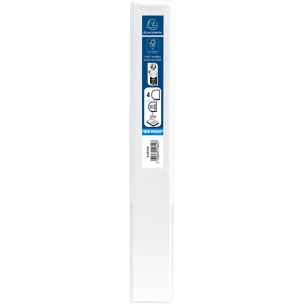 Exacompta Kreacover White PP 4D Ring Binder with 3 Pocket 30mm 10 Pack Image 5