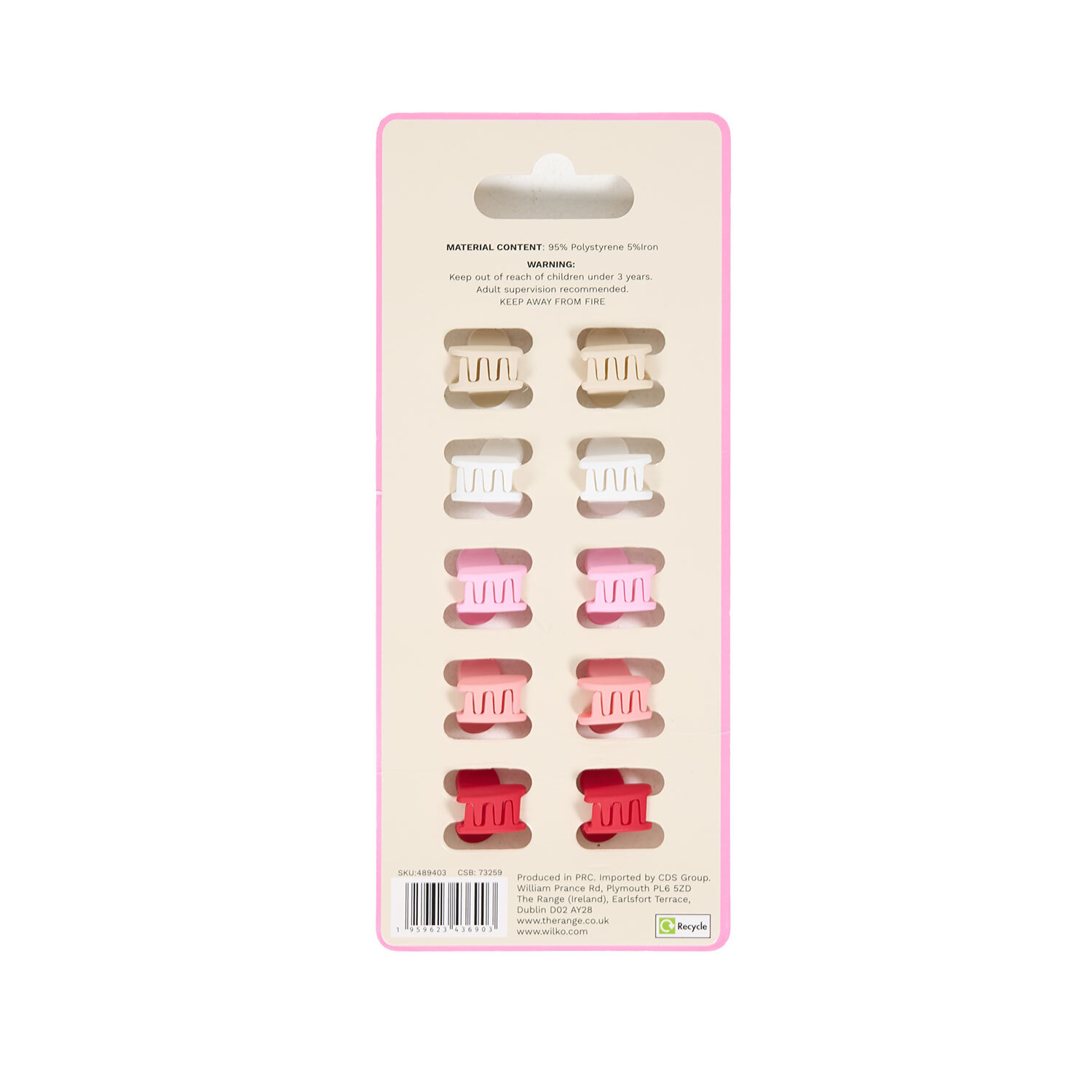 Pack of 10 Mini Heart Claw Clips Image 3