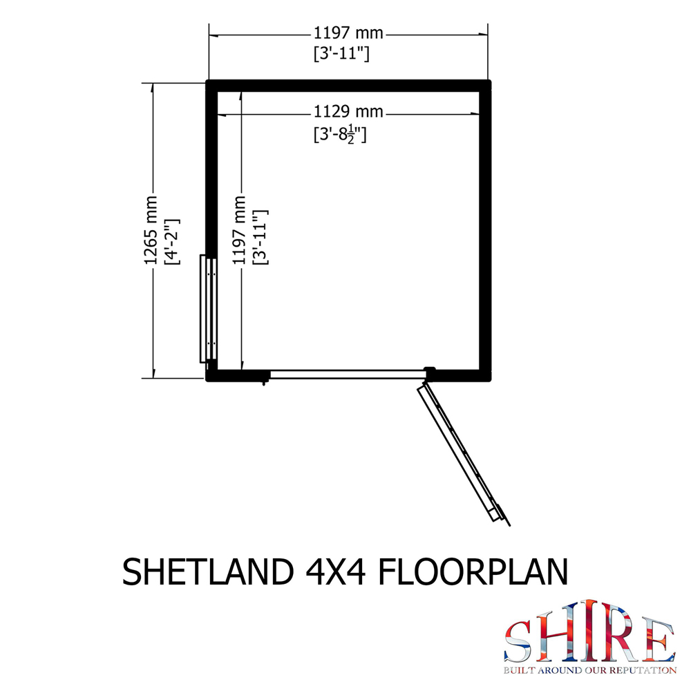 Shire GB Shetland 4 x 4ft Shiplap Apex Garden Shed Image 8