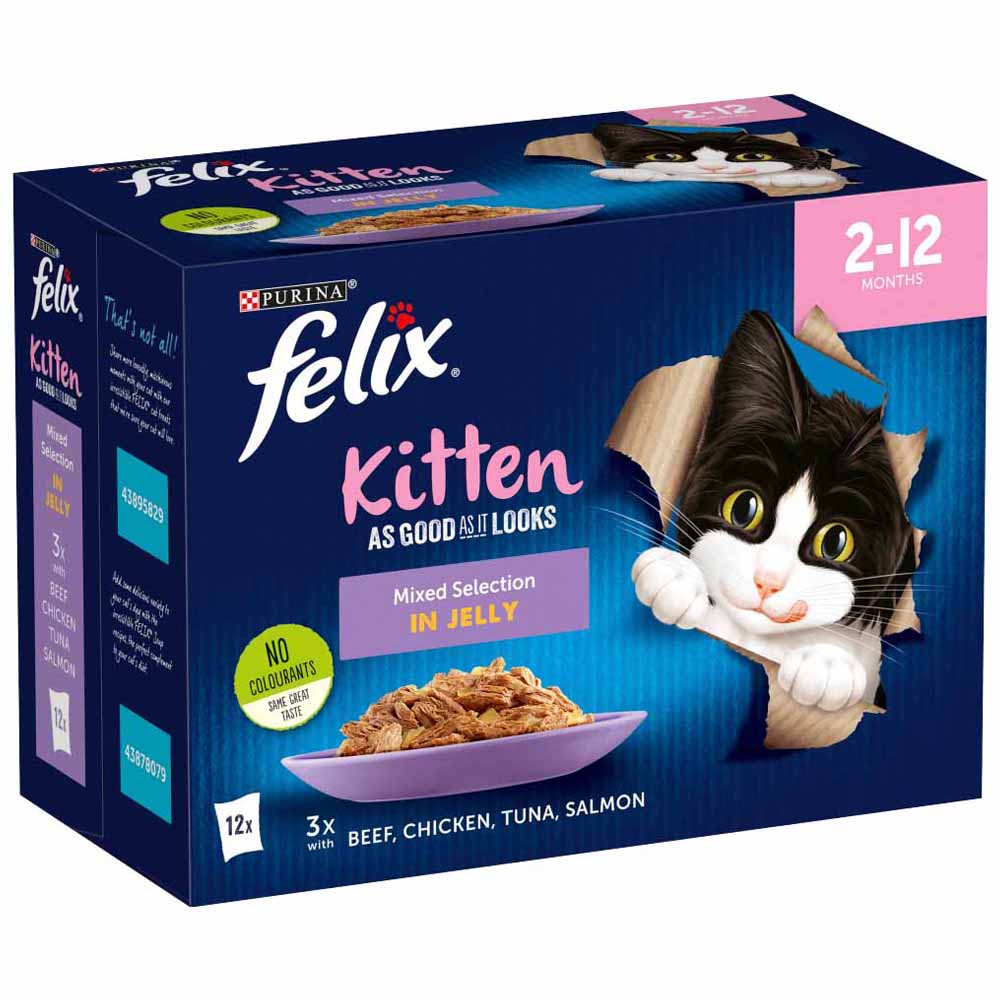 Felix As Good As It Looks Kitten Mixed Selection in Jelly Wet Cat Food 12 x 100g Image 2